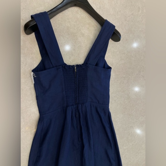 Reformation Seaside Linen In Danube Navy Dress Size 2 - Picture 7 of 15